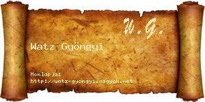 Watz Gyöngyi névjegykártya